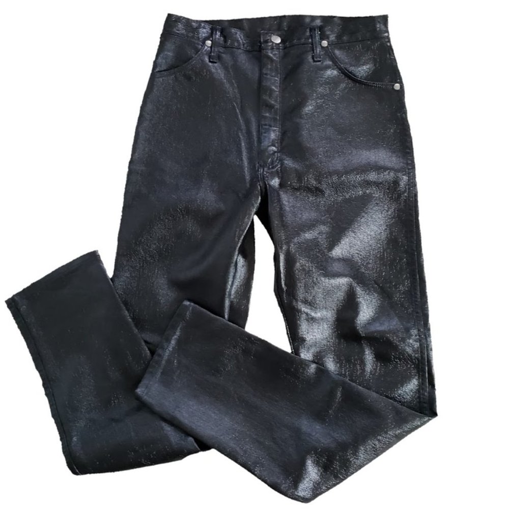 Leather Wrangler Jeans 31 x 34
